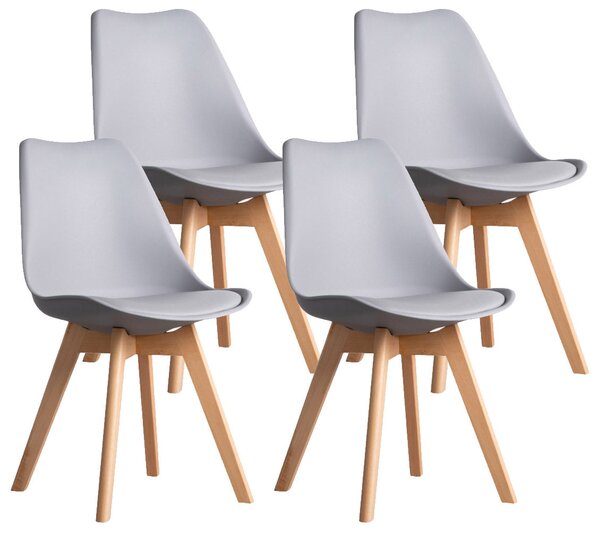 Set 4 Sedie 83x49x43 cm in Similpelle da Interno Grigio