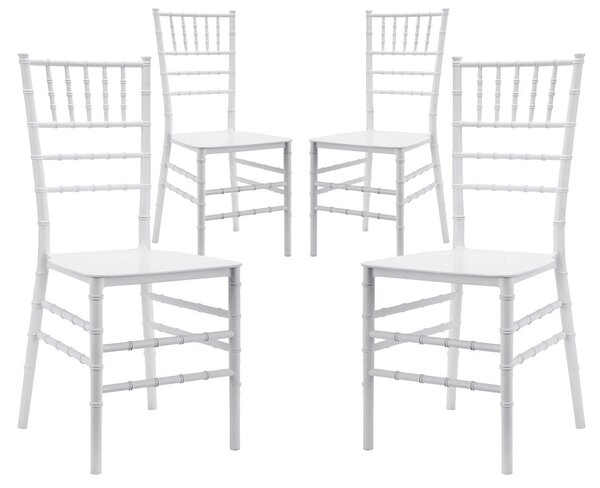 Set 4 Sedie 90,5x40x5x40 cm in Polipropilene Bianco