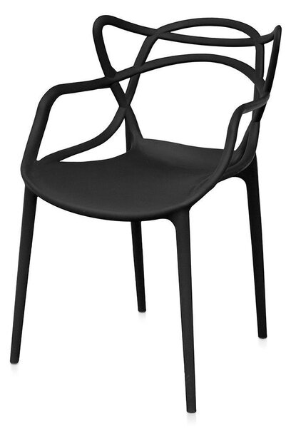 Set 4 Sedie 55x54x82 cm in Polipropilene Sveva Nere