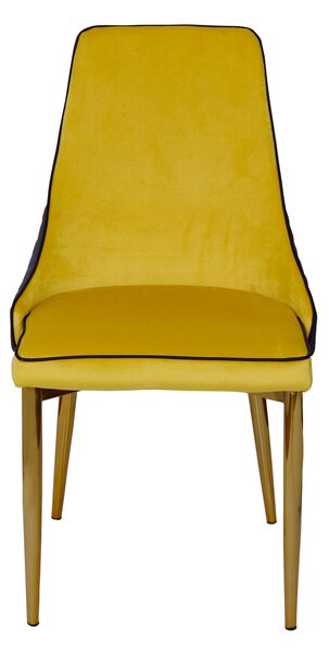 Sedia Imbottita 47x57x88 cm Senape e Oro
