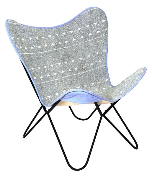 Sedia a Farfalla da Salotto 65x55x85 cm Grigio