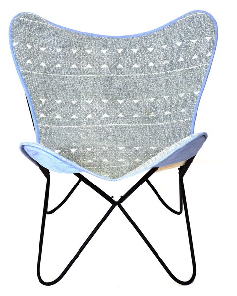 Sedia a Farfalla da Salotto 65x55x85 cm Grigio