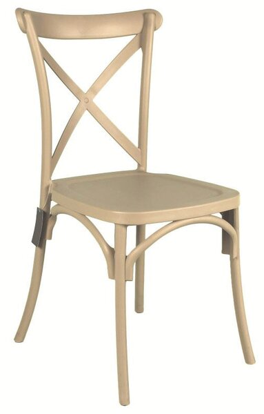 Set 4 Sedie 88x44x49 cm in Polipropilene Tortora