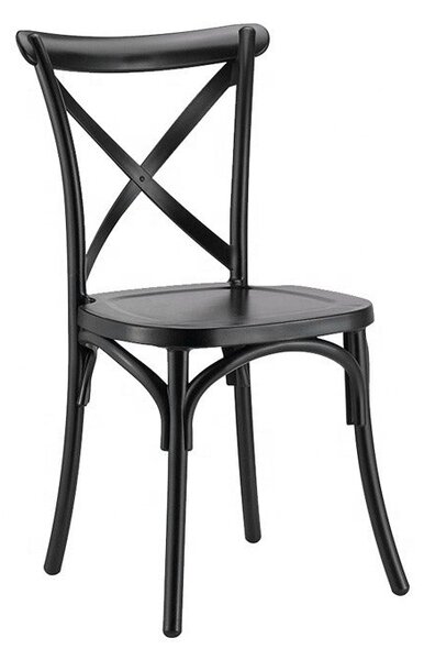 Set 4 Sedie 88x44x49 cm in Polipropilene Nero