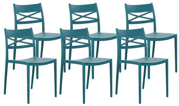 Set 6 Sedie 81x46x52 cm in Polipropilene Ottanio