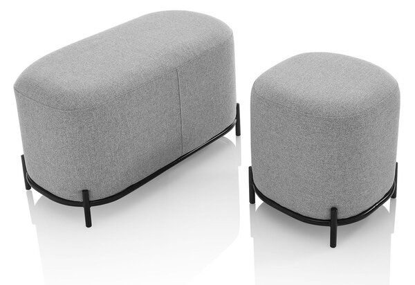 Panca 82x42x45 cm in Tessuto Grigio
