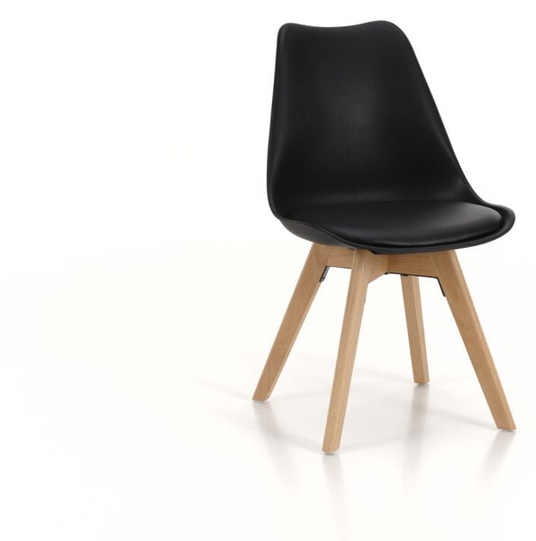 Set 4 Sedie 48,5x47x81,5 cm in Similpelle Nero
