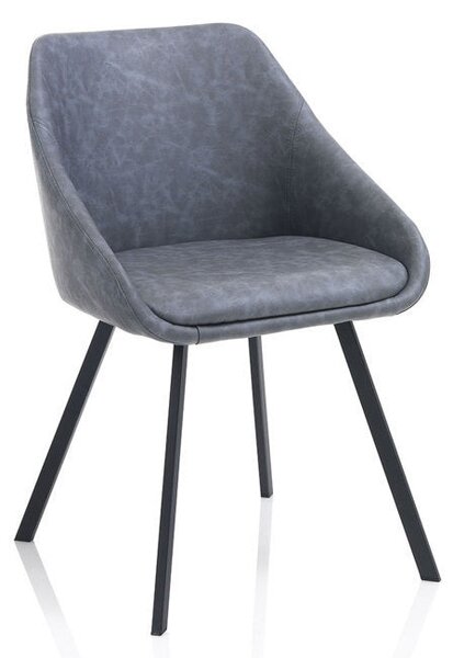 Set 2 Sedie 51x44x77 cm in Similpelle Grigio