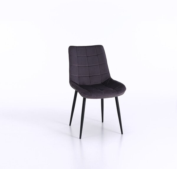 Set 4 Sedie 49x52x85 cm in Similpelle Grigio Scuro