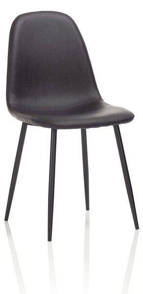 Set 4 Sedie 44x50x85 cm in Similpelle Nero
