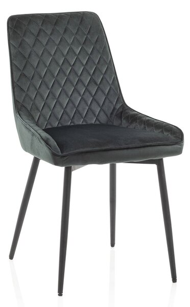 Set 2 Sedie 46,5x48x84,5 cm in Velluto Verde