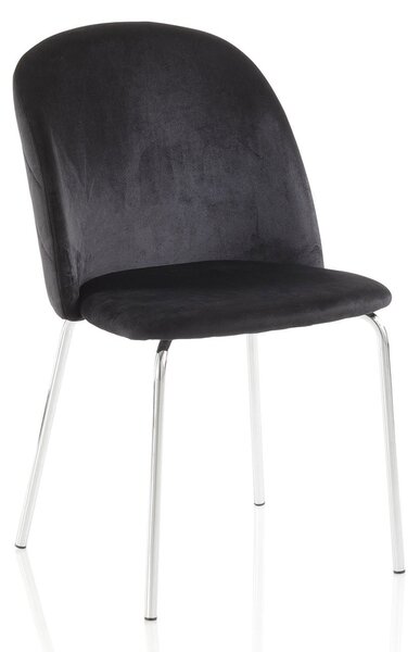 Set 2 Sedie 45x47x85 cm in Velluto Nero