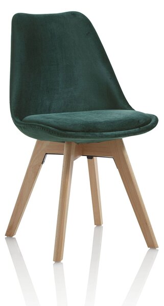 Set 4 Sedie 48,5x47x81,5 cm in Velluto Verde Smeraldo