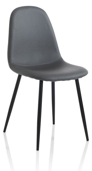 Set 4 Sedie 44x50x85 cm in Similpelle Grigio