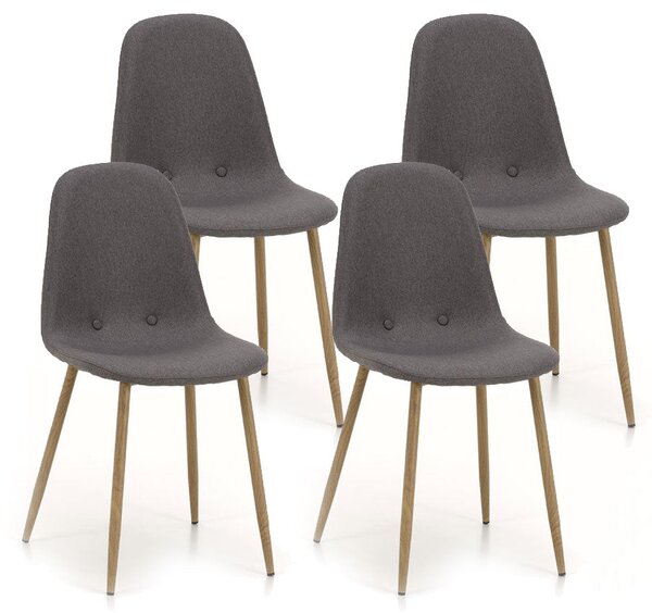 Set 4 Sedie 43,5x41,5x87,5 cm in Tessuto Grigio