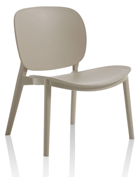 Set 2 Sedie 58x48,5x71 cm in Polipropilene Sabbia