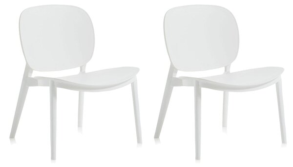 Set 2 Sedie 58x48,5x71 cm in Polipropilene Bianco
