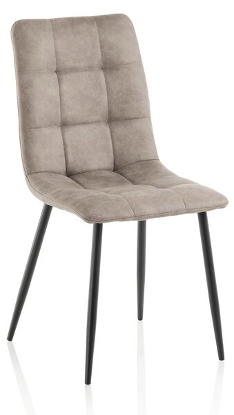 Set 4 Sedie 42,5x52,5x87,5 cm in Similpelle Marrone Chiaro