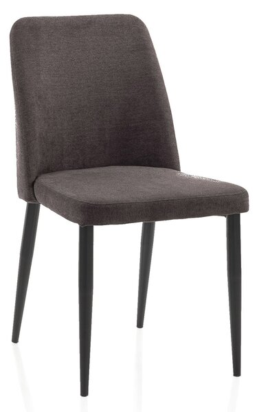 Set 2 Sedie 46x52x87 cm in Microfibra Marrone
