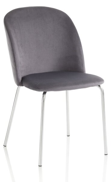 Set 2 Sedie 45x47x85 cm in Velluto Grigio