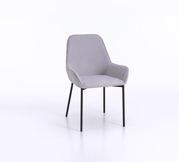 Set 4 Sedie 54x53x89 cm in Similpelle Grigio Chiaro