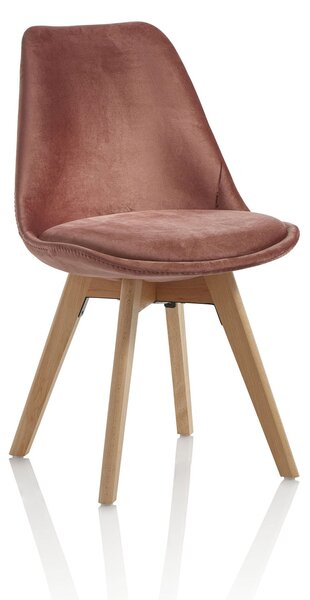 Set 4 Sedie 48,5x47x81,5 cm in Velluto Rosa
