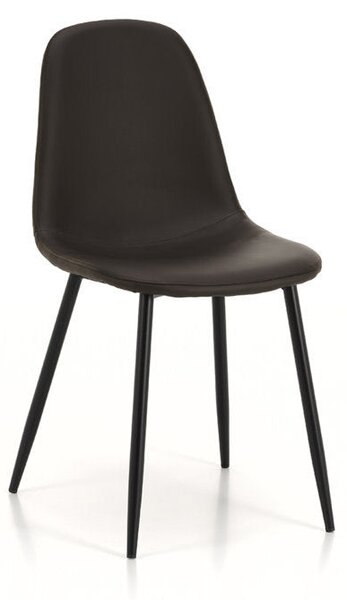 Set 4 Sedie 44x50x85 cm in Similpelle Marrone