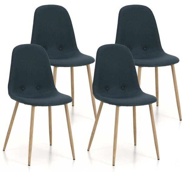 Set 4 Sedie 43,5x41,5x87,5 cm in Tessuto Verde Petrolio
