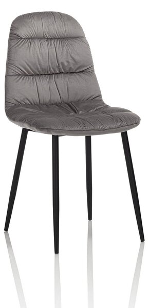 Set 4 Sedie 44x40x90 cm in Velluto Grigio