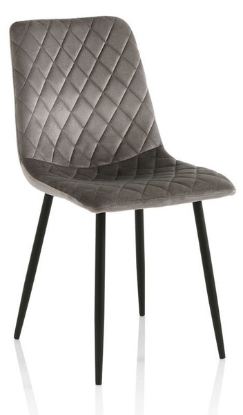 Set 4 Sedie 44x50x88 cm in Velluto Grigio