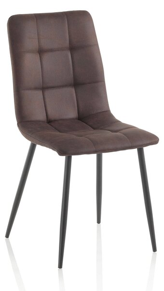 Set 4 Sedie 42,5x52,5x87,5 cm in Similpelle Marrone Scuro