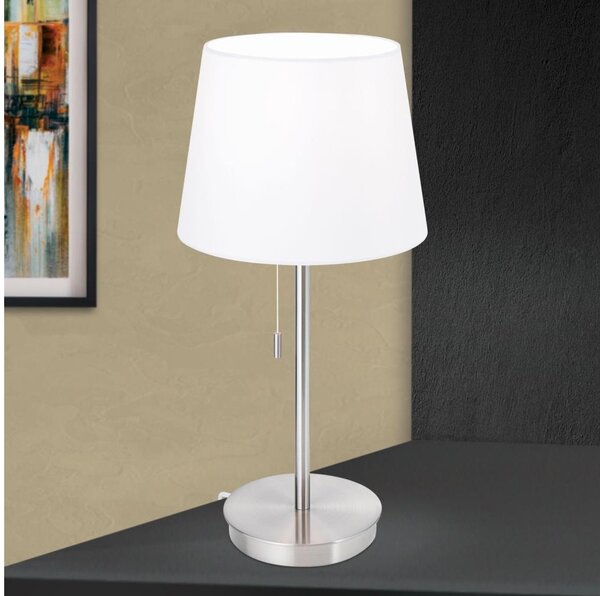 Orion LA 4-1205/1 - Lampada da tavolo con porta USB LUDWIG 1xE27/40W/230V bianco/cromo