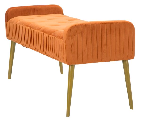 Panca Lady Ruggine 120x45x55 cm in Legno Spugna Metallo e Poliestere Ruggine e Oro