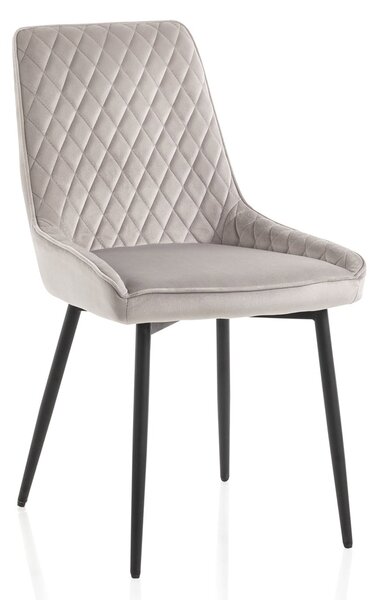 Set 2 Sedie 46,5x48x84,5 cm in Velluto Grigio
