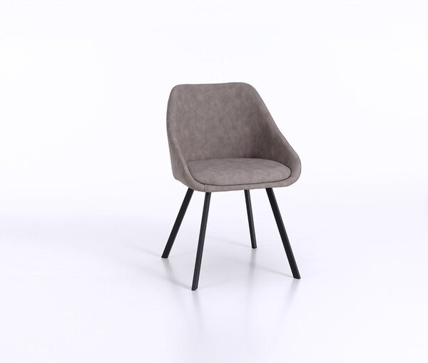 Set 2 Sedie 51x44x77 cm in Similpelle Tortora