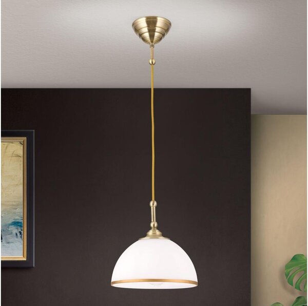 Orion HL 6-1808/1 - Lampadario a sospensione con filo OLD LAMP 1xE27/40W/230V bianco/ottone