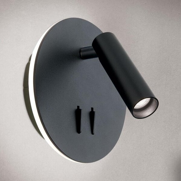 Orion WA 2-1467 - Luce Spot da parete a LED LENNY LED/6W/230V + LED/3W nero