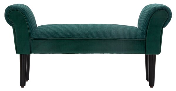 Panchetta Velvet Crema 102x31x51 cm Legno e Poliestere Verde e Nero