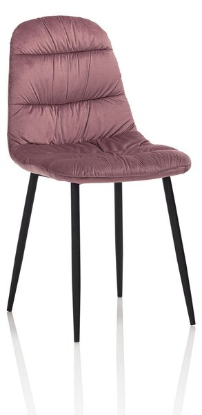 Set 4 Sedie 44x40x90 cm in Velluto Rosa