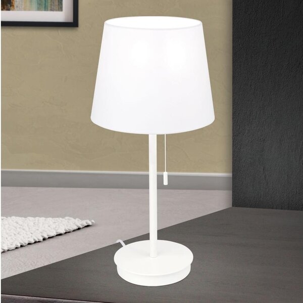 Orion LA 4-1205/1 - Lampada da tavolo con porta USB LUDWIG 1xE27/40W/230V bianco