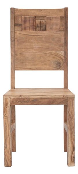 Set 2 Sedie 45x45x100 cm in Legno di Acacia Mumbai Marrone