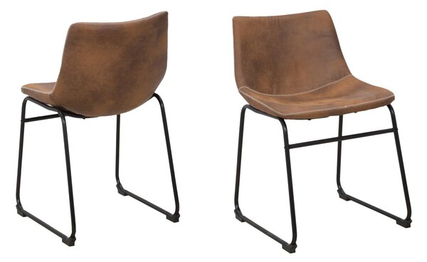 Sedia Metropolitan Touch 45x50x74,5 cm in Ferro e PU Marrone e Nero