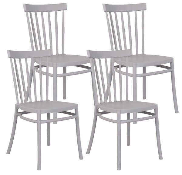 Set 4 Sedie 43x86x41 cm in Polipropilene Ghiaccio
