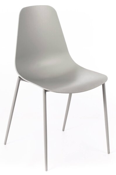 Set 4 Sedie 49x48,5x88 cm in Polipropilene Grigio Chiaro