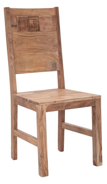 Set 2 Sedie 45x45x100 cm in Legno di Acacia Mumbai Marrone