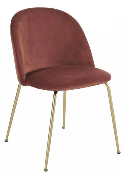 Set 4 Sedie Imbottite 49x52x79 cm in Velluto Bronzo e Oro