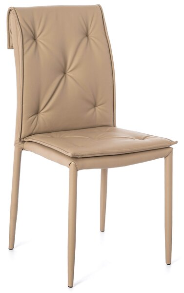 Set 4 Sedie 44x56x91 cm in Similpelle Tortora