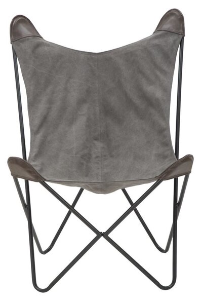 Sedia Montana 74x71x103 cm in Ferro e Poliestere Grigio e Marrone