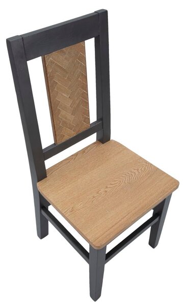 Set 2 Sedie 44x44x96 cm in Legno di Abete Malé Marrone e Grigio