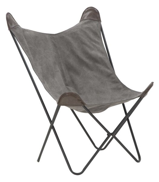 Sedia Montana 74x71x103 cm in Ferro e Poliestere Grigio e Marrone